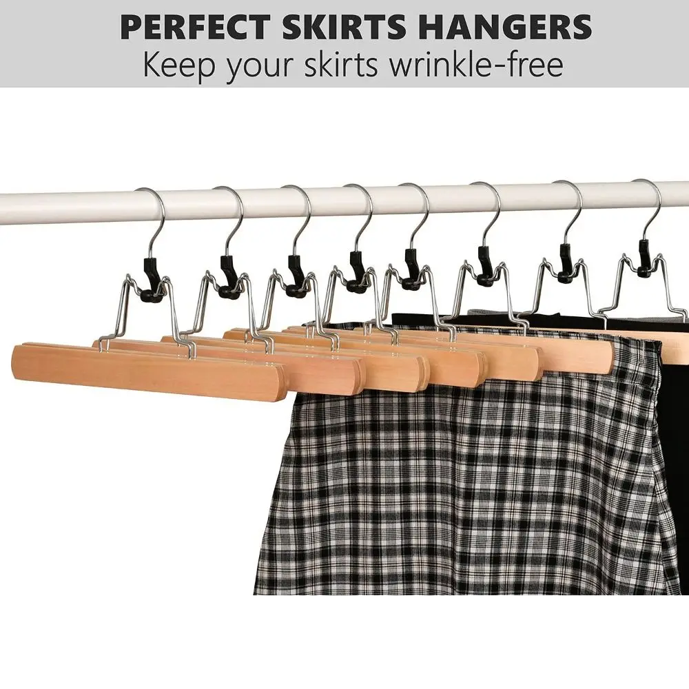 Anti Slip Pants Hanger Solid Wood Horse Face Skirt Hanfu Pants Clip Retro Color Dedicated Seamless Home Storage JK Hanger