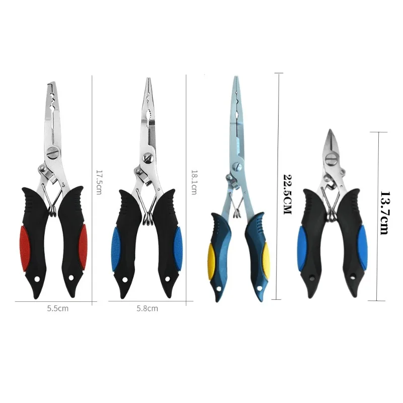 Multifunctional Luya Pliers Stainless Steel Fishing Pliers Fishing Accessories Fish Mouth Pliers Hook with Rubber Handle