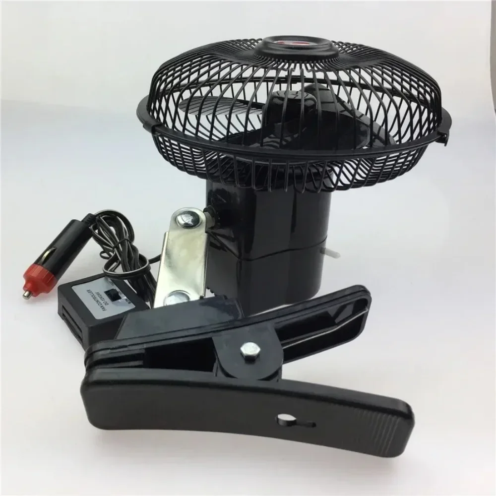 1set Fro Car Fan Car with 12V 24V Large Wind Power Refrigeration Car Pendant Truck 6 Inch 24V Black Full Closure 3 Leaves
