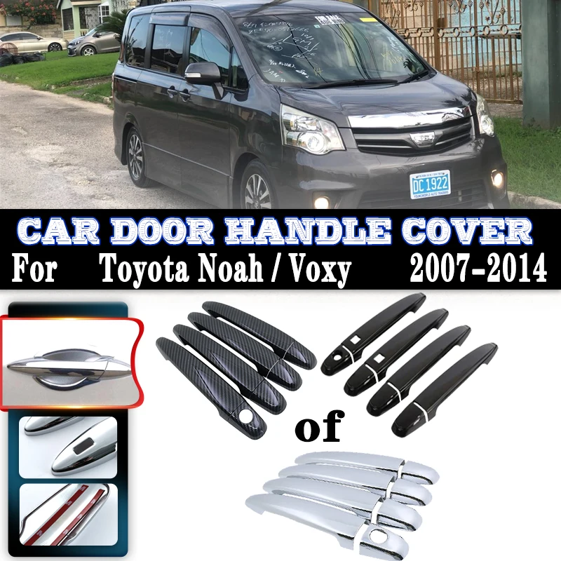 

For Toyota Noah 70 Voxy NAV1 2007~2014 Luxurious Car Anti-rust Door Handles Covers Exterior Scratch Protective Decor Accessories