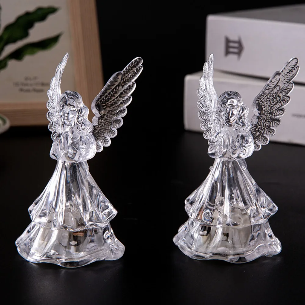 Colorful LED Light Angel Crystal Wing Nordic Style 3D Angel Light Desktop Night Lamp Glowing Angel LED Night Lamp Living Room