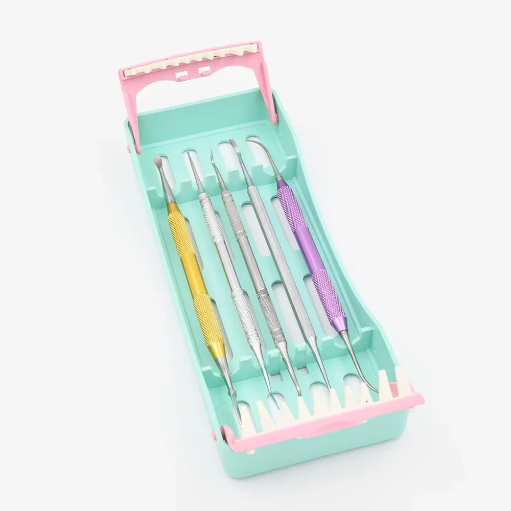 Dental Sterilization Rack Plastic Surgical Sterilization Box Autoclave Cassette for Dental Burs Files Disinfection Holder