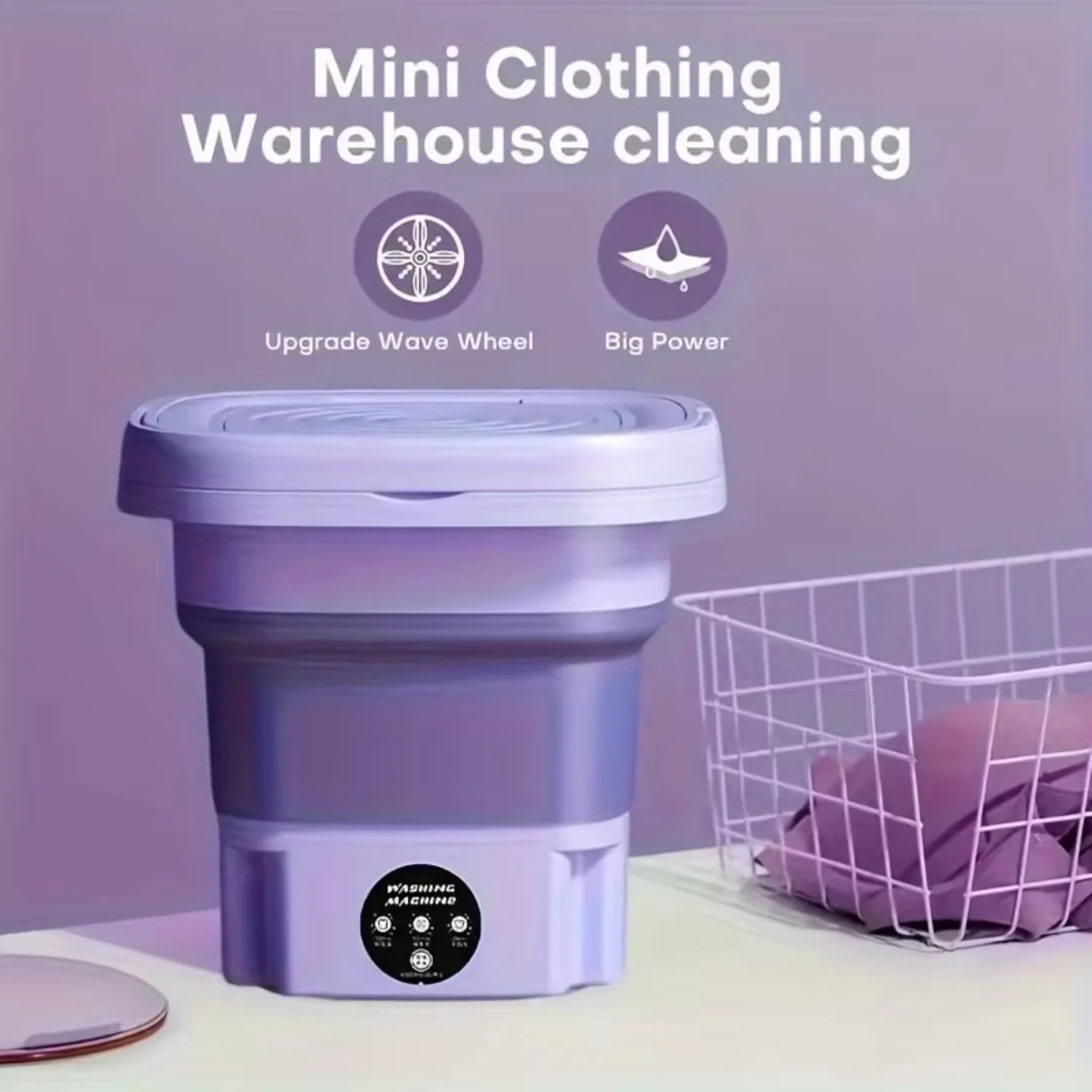 Small Folding Washing Machine, Portable Washing Machine, Automatic Mode, Laundry Clothing, Laundry Bucket Washing Machine, 8L