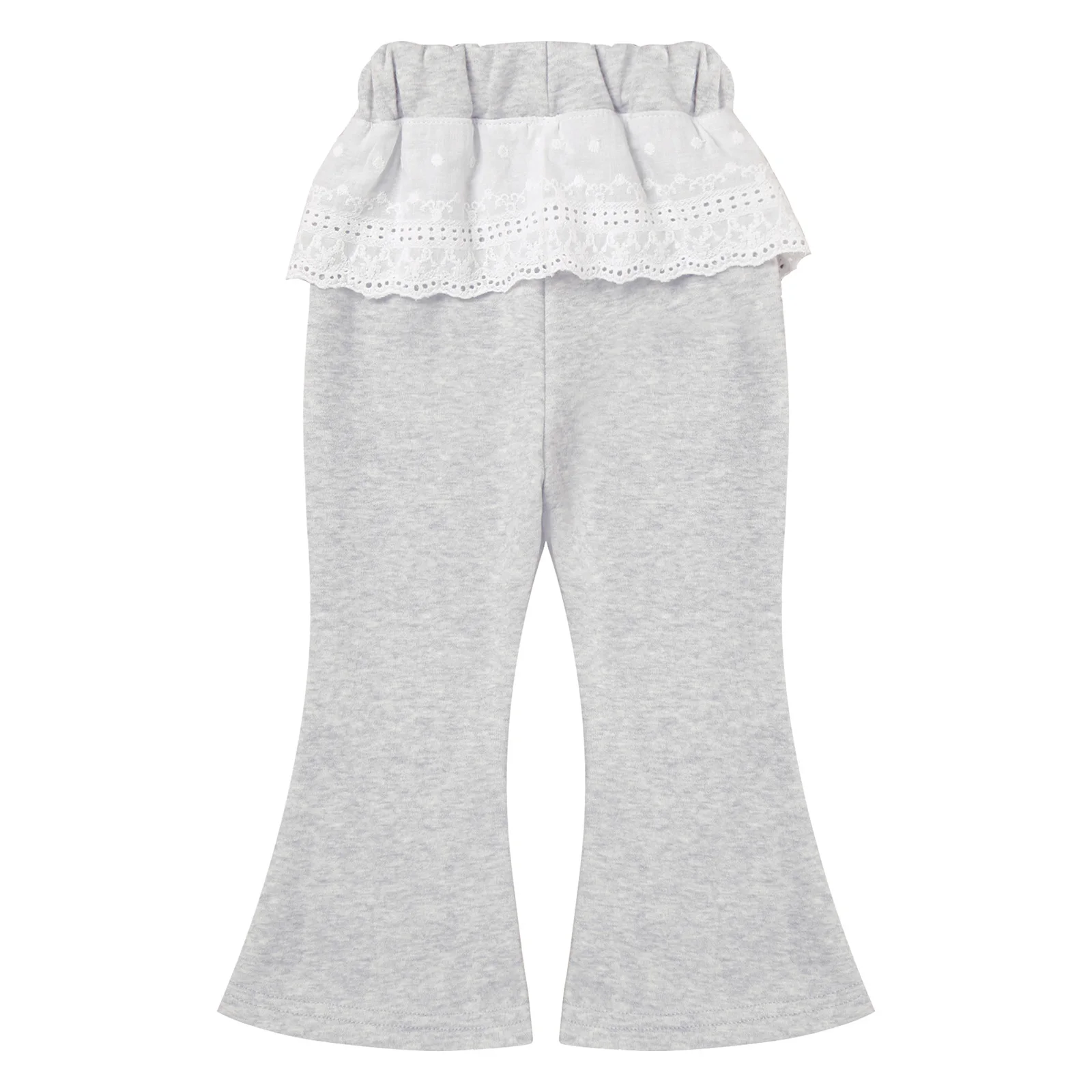 Little Girls Clothing Leisure Pants Stitching Lace Elastic Waistband Bow Embroidered Trousers Children Clothes School Daily Wear