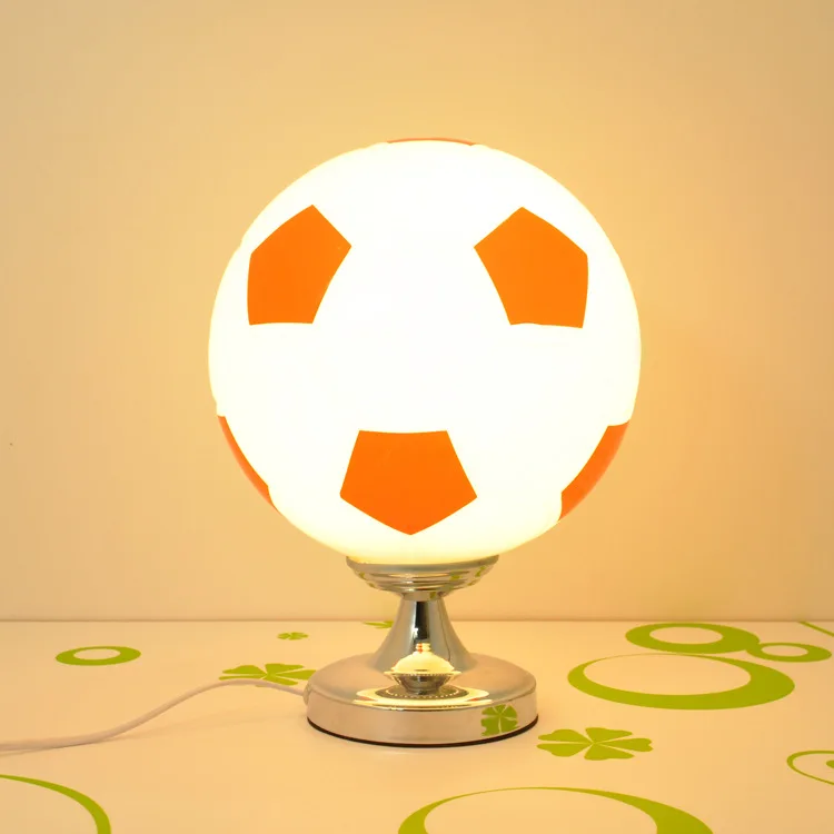 LED Glass Ball Desk Lamp Football Basketball Model Room Children's Room Personalized Bedside Touch Table Lamps