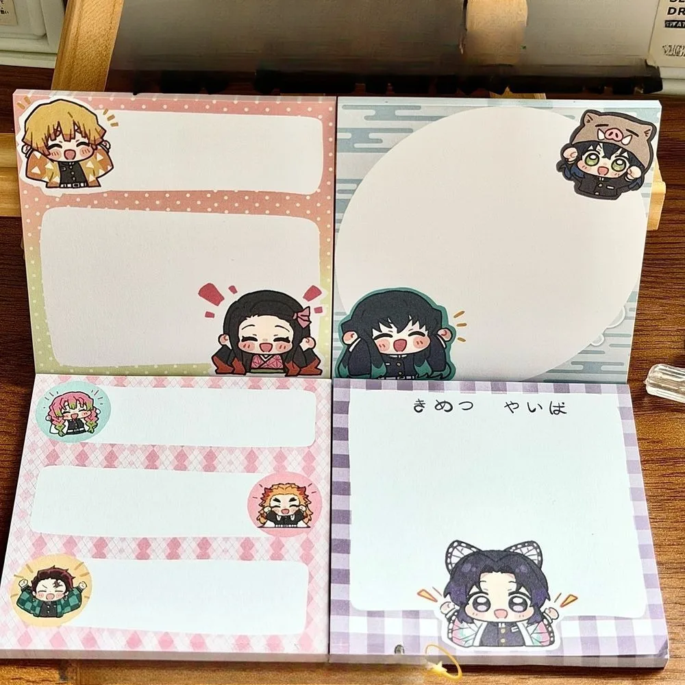 Demon Slayer Sticky Notes Aesthetic Memo Pad Cute Journal Planner Stationery Anime Gift