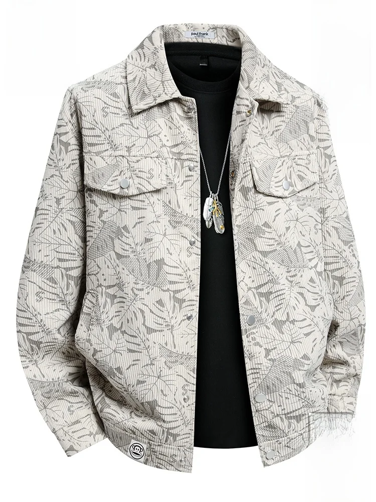 

Loose Casual PaulFrank Monkey Face Workwear Jaet Men's Winter Vintage Loose Fit Leisure Coat Turn-down Collar Youth Faion