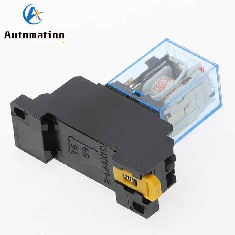 12V 24V 36V 110V 220V 380V DC/AC 10A 8PIN Coil Power Relay DPDT LY2NJ HH62P HHC68A-2Z With Socket Base