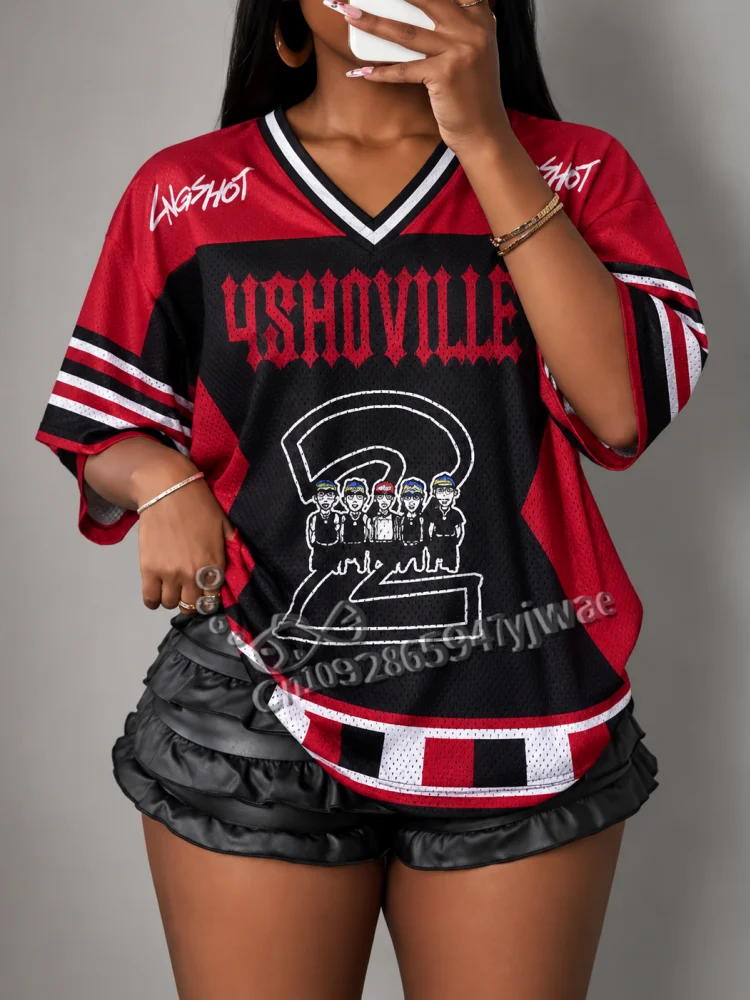 LNGSHOT 4shoville Kpop Mesh Jersey Gift For Fans OHYUL Louis Streetwear Short Sleeve Tees Autumn Winter Men Women's Clothing