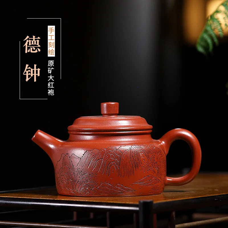 

Yixing Zisha pot semi-handmade master Chen Chunfen's new home Kungfu tea set landscape Da Hong Pao De Zhong Teapot