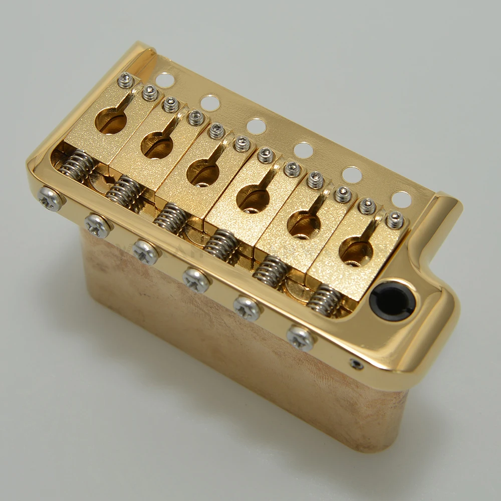 Gold Color Guitar Tremolo Bridge for PRS Style Knife Edge CNC Machined Ultra 52.5mm Brass 6 Screws for ST Electric Guitar