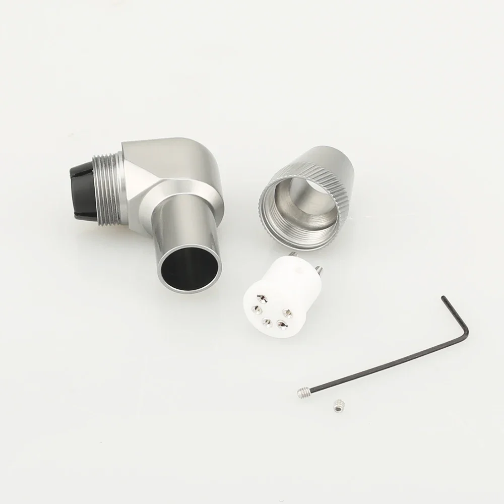 Audio Hifi, tocadiscos de 5 pines, enchufe DIN hembra, conector de brazo de tono en ángulo recto chapado en rodio, conector de vinilo