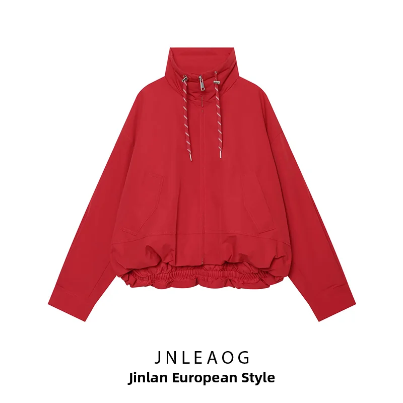 JNLEAOG Fashionable Water-Resistant Cotton Jacket Women's Outerwear Versatile Autumn New Arrival Standard Fit Zipper Closure