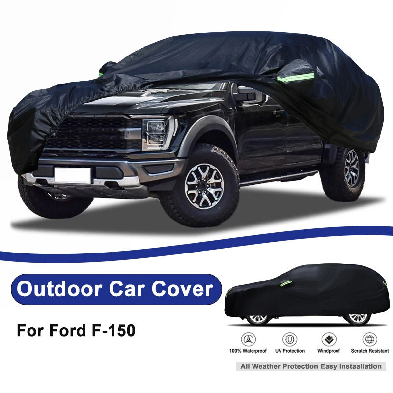 

Outdoor Full Car Cover For Ford F-150 with Reflective Strips Waterproof Snowproof Dustproof UV Protection Auto Accessories