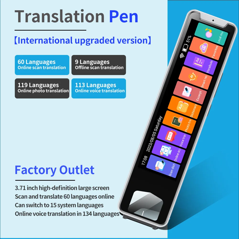 

Offline Smart Language Translation Pen Scanner Voice Translator Machine Arabic for Quran 134 Languages Intelligent Translator