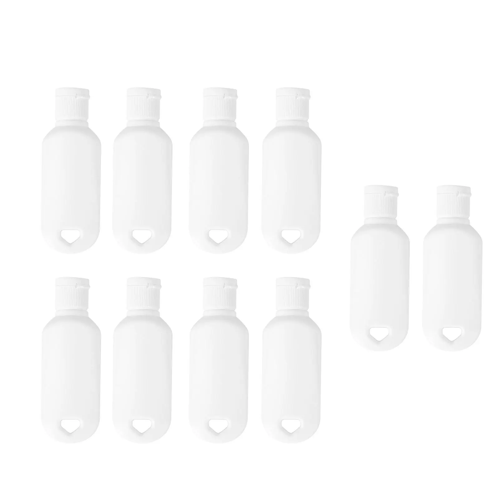 

10pcs Plastic Bottles 30Ml Hdpe White Press Bottle For Travel Refillable Container Hand Shampoo Lotion Face Wash