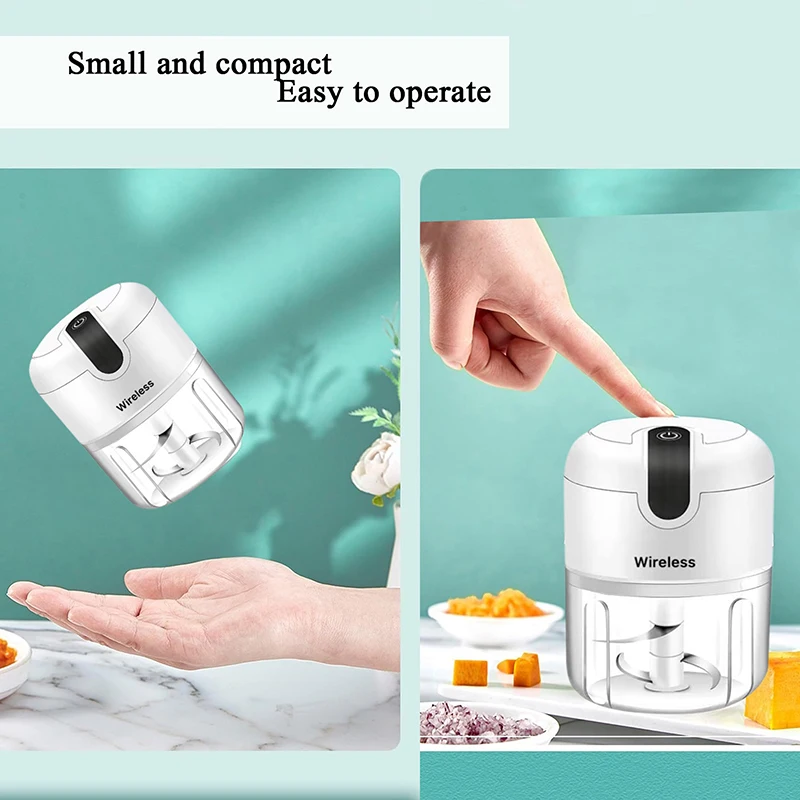 Handheld Electric Mini Garlic Chopper, Portable Food Processor, Wireless Meat Grinder, Garlic Masher