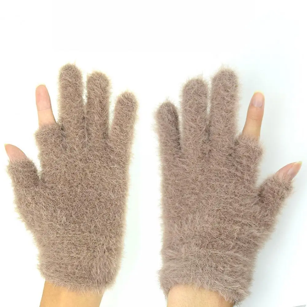 Thermal Gloves for Winter Non-shedding Thermal Gloves Women's Winter Gloves Thermal Plush Knitted Imitation Mink Fur for Cold