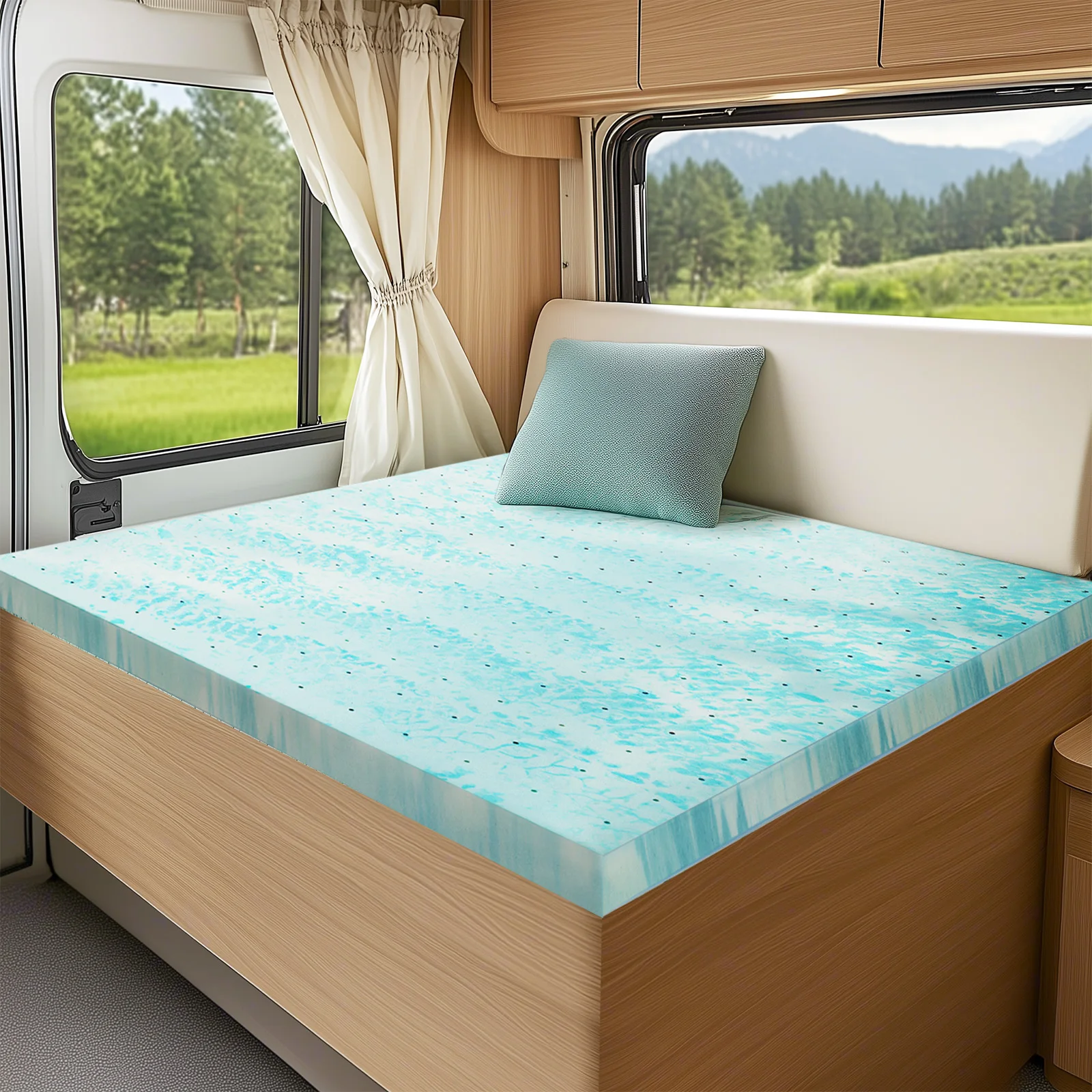 

MCQ 3 Inch Memory Foam Mattress Topper Queen Size Gel Breathable Cooling Mattress Soft Bed Topper Home Bedroom Furniture