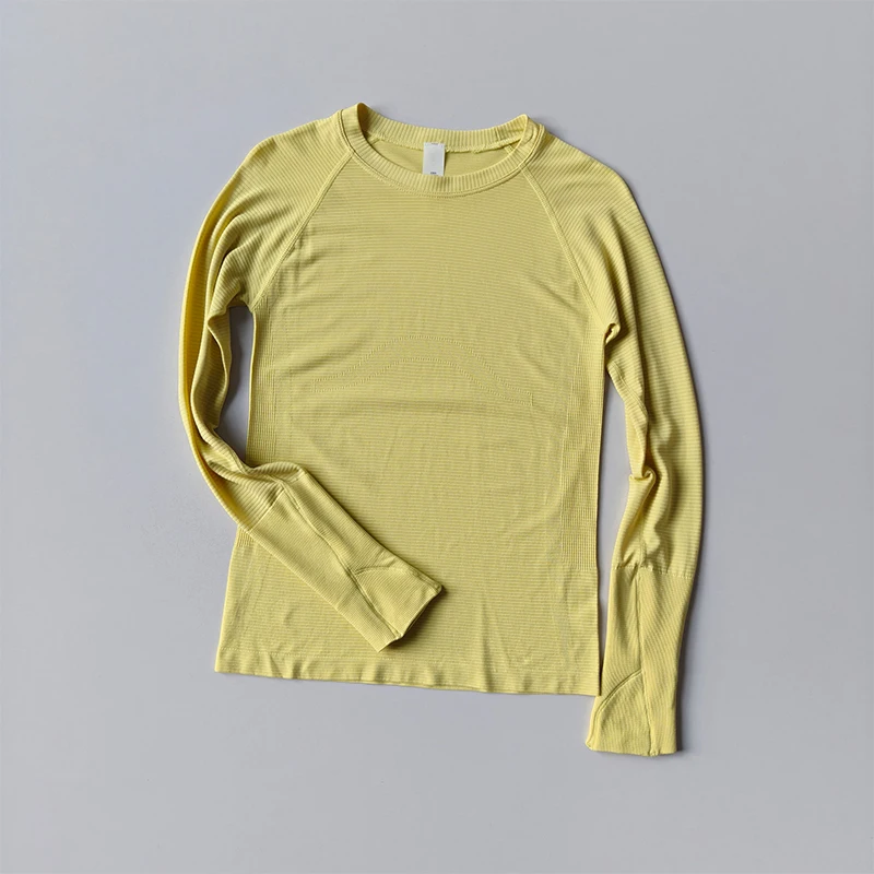 Damen Outdoor-Sportshirt Yoga-Bekleidung Fitness-T-Shirt Lauf-Workout-Top Damen Langarm-Sportbekleidung Trainingskleidung Fitnessstudio-Kleidung – Detail 2
