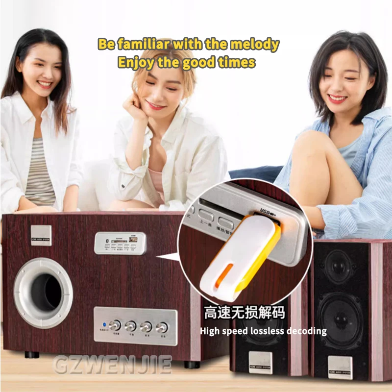 Hifi Super Bass New Bluetooth 5.2 Speaker Three-Way 3D Surround Sound Subwoofer Five Units Speaker Home TV Living Room KTV Set