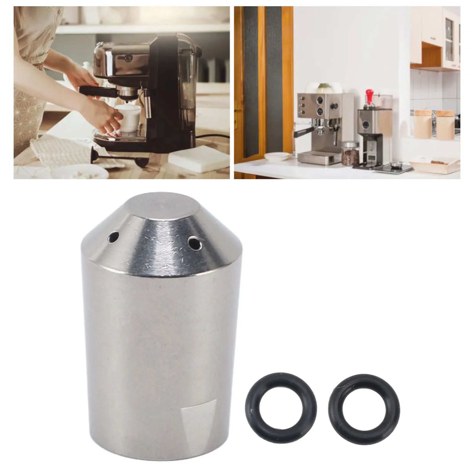 Bico para máquina de café, bico de espuma de leite em aço inoxidável, ponta de varinha de vapor de substituição para Rancilio