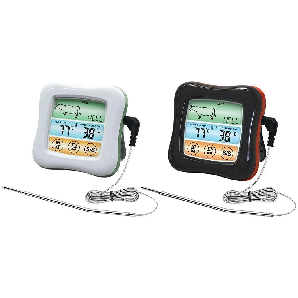 Meat Thermometer for Cooking for Meat Poultry Fish Clock with Timer Function