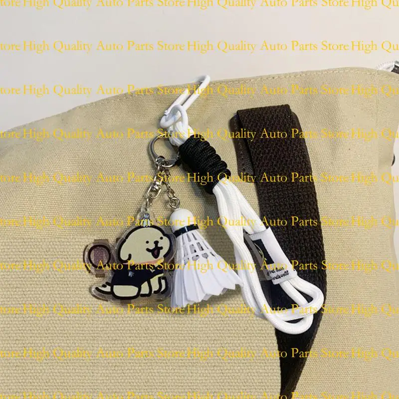 

G7NA Cartoon Dog Badminton Key Chain Pendant Backpack Keychain Bag Hanging Pendants Keyrings Acrylic Key Rings Decoration