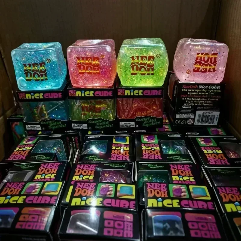 New NEEDOH Maltose Glow in The Dark Ice Cube Squishy Fidget Toy Squishy Cube Anti-Anxiety Squeeze Toy for Focus ADHD Population