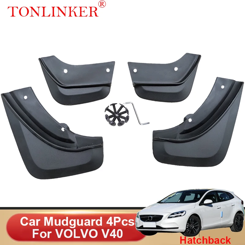 

TONLINKER Car Mudguard For VOLVO V40 Hatchback 2013 2014 2015 2016-2019 Mudguards Splash Guards Fender Mudflaps 4Pcs Accessories