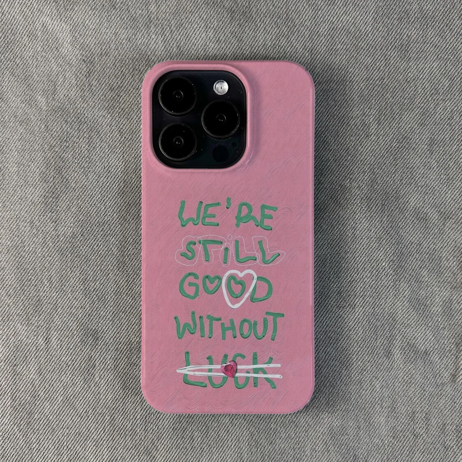 Creative INS sfondo rosa verde inglese Motto Chic custodia per telefono per iPhone 15 14 11 12 13 Pro Max Plus Cover posteriore