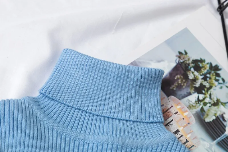 UNITIM Herbst Winter Kinder Mädchen Pullover Säugling Baby Mädchen Bonbonfarben Rollkragenpullover 1-6 Jahre Mädchen Einfache Lässige Strickwaren – Detail 24