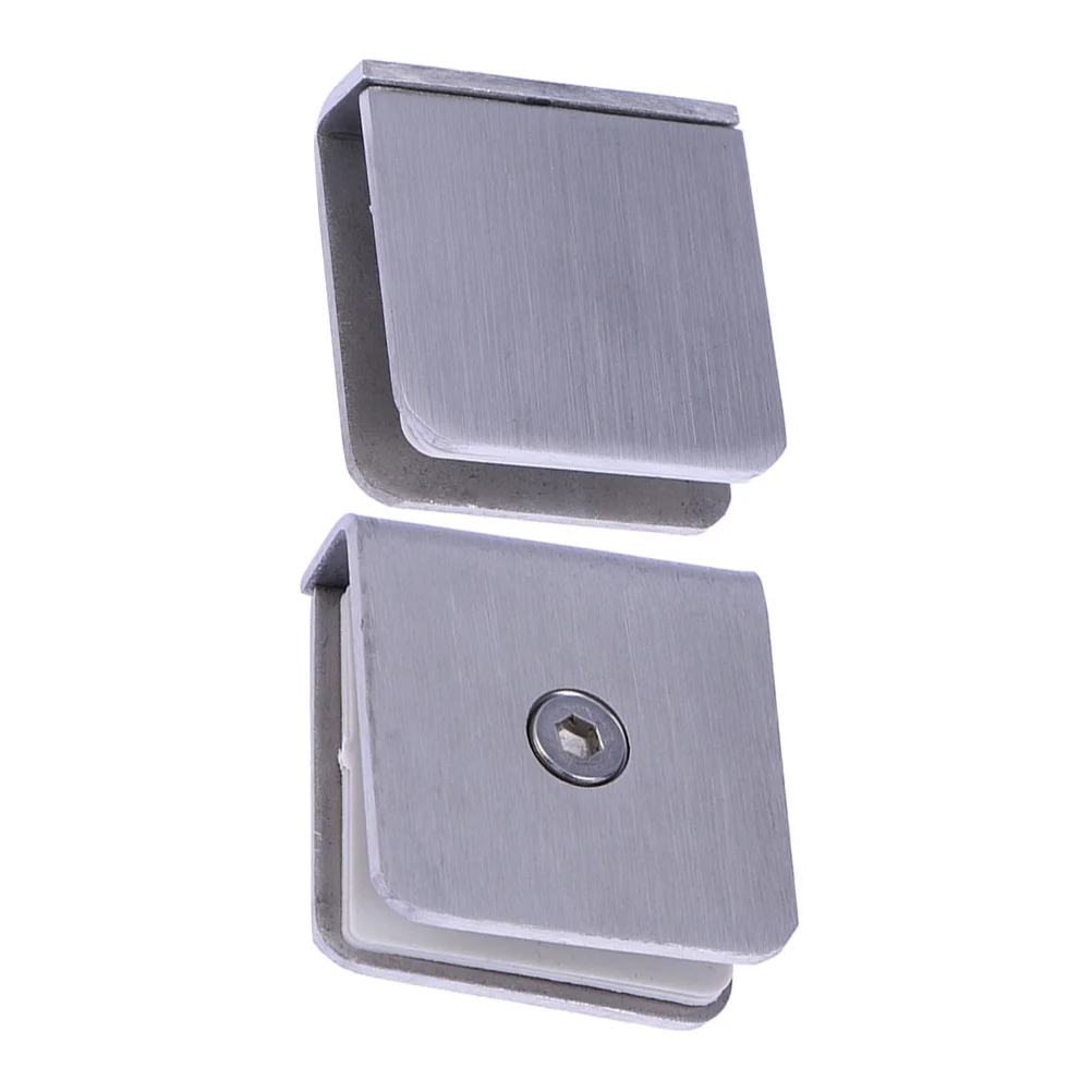 

2Pcs Stainless Steel Glass Clips Clamp Holders Easy Install Bathroom Shower Door Mirror Mount Glass Shelf Support Brackets