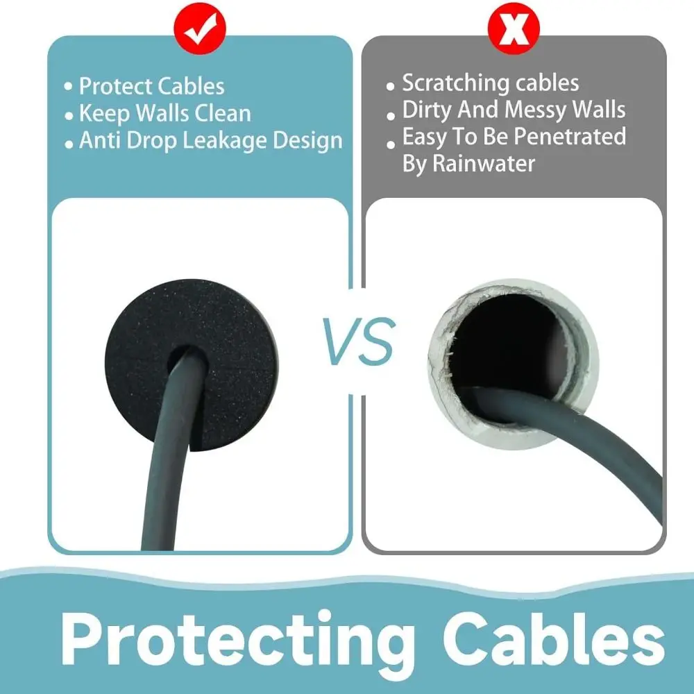 

4 шт. силиконовые настенные втулки с резьбой, нескользящая настенная крышка с отверстием, настенное крепление для кабеля Starlink, настенная прокладка для управления кабелем на стене