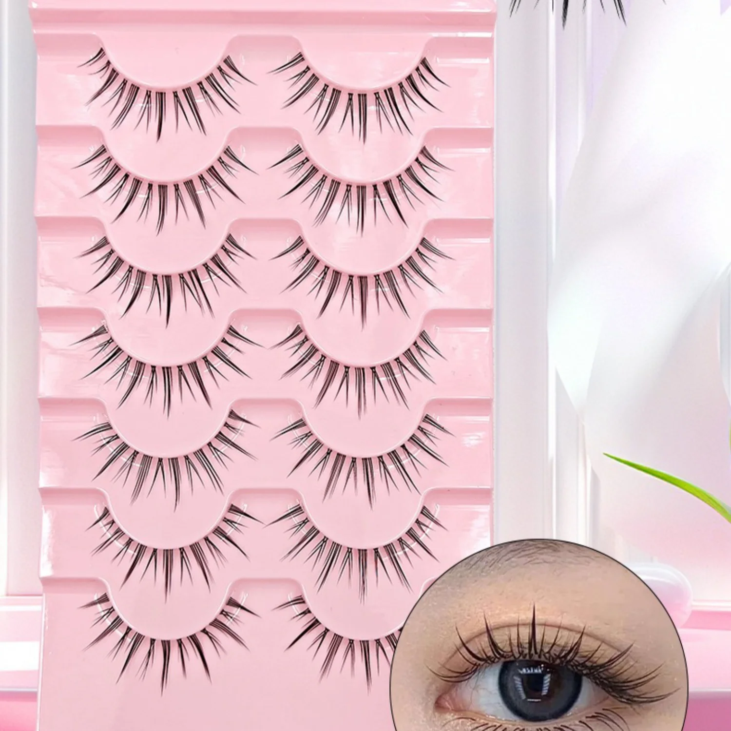 本物のまつげと偽まつげの模倣、コミック全体、透明な悪魔のまつげカーラー、自然な太いまつげ、初心者向け