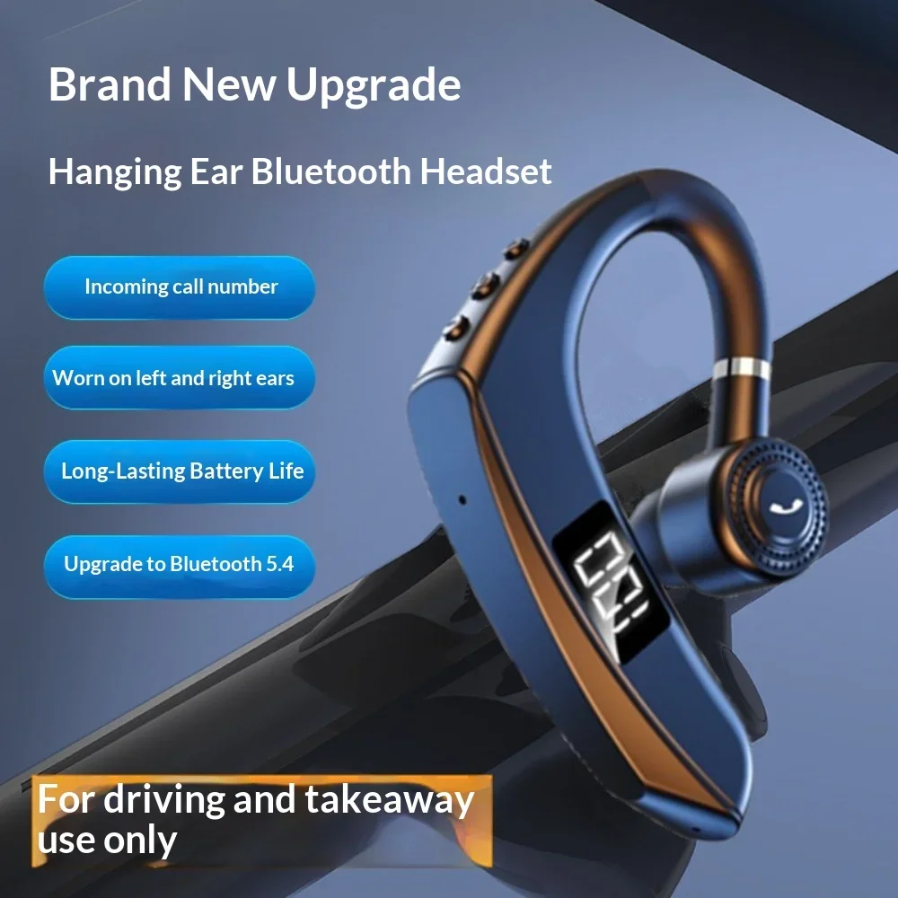 2025 New Model Single Bluetooth Earphone IPX7 Sweatproof Waterproof Gym Fitness Running Anti-Slip Secure Fit Noise Cancellation