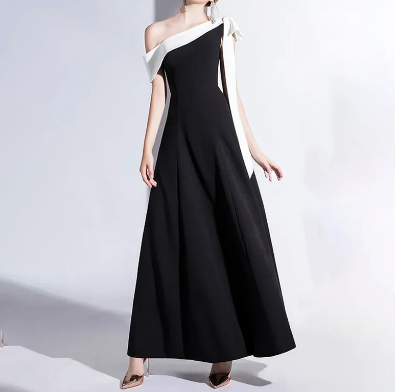 

Fashion one shoulder Celebrity Temperament Party Dress Bridesmaid Wedding Evening Dress Host GraduationProm Gown 2024