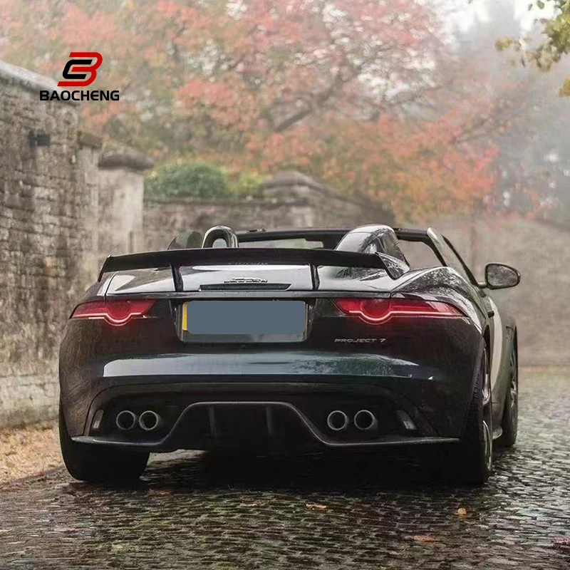 Real Carbon Fiber for jaguar F-TYPE Rear Diffuser Lip Bumper  2013-2016  Body Kit Auto Parts Accessories