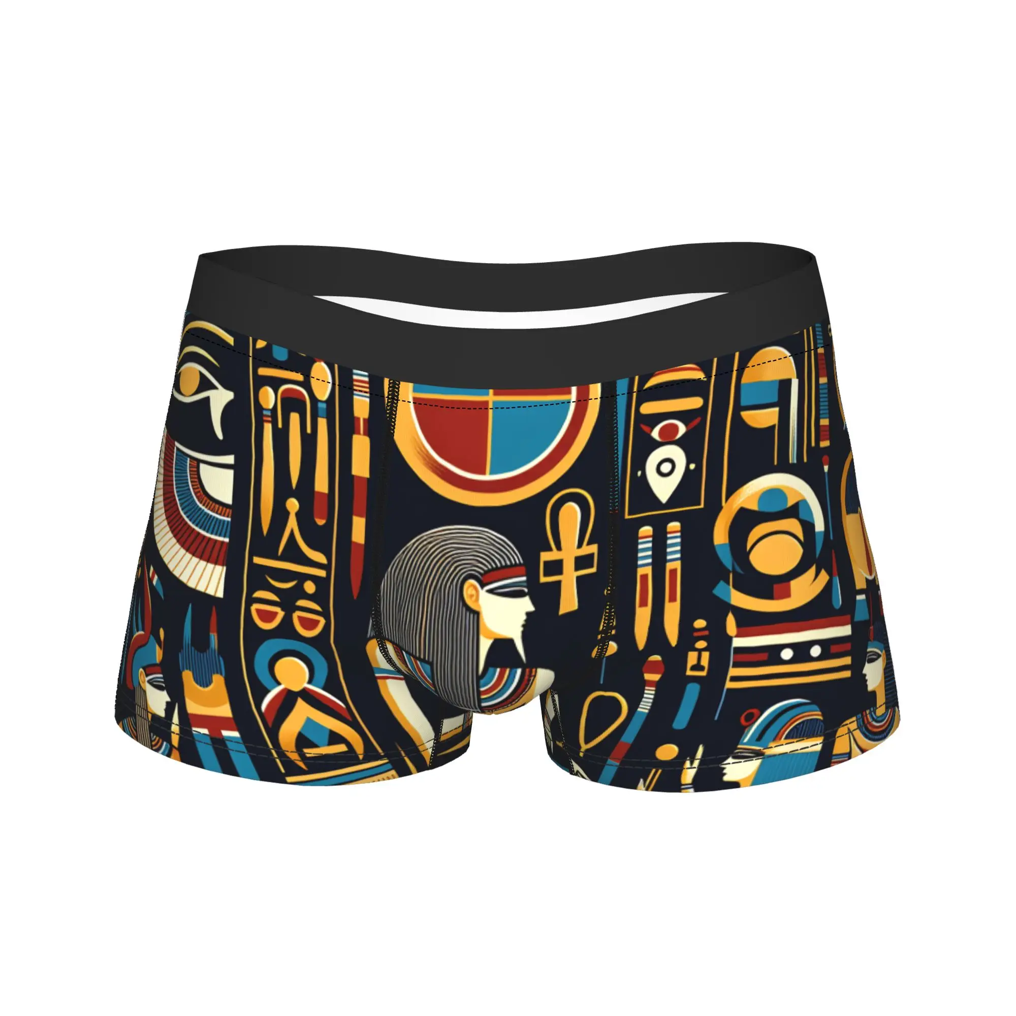 Ancient Egyptian Patterns Boxershorts  Pouch Underwear Hot Sale Design Boxer Brief Sexy Soft Man Underpants Plus Size 2XL