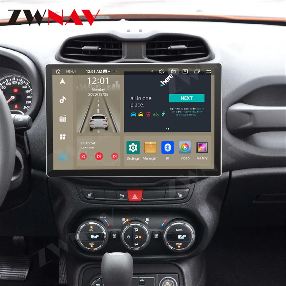 13.3“ Touch Screen For Jeep Renegade 2016-2018 Android 14 GPS Navigation WIFI 4G Carplay Car Multimedia Player Head Unit Auto