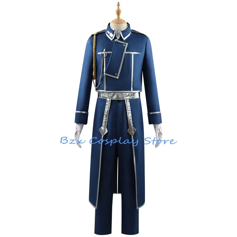 Roy Mustang Cosplay Anime Fullmetal Alchemist Costume Uniform Wig Suit Game Exhibition Stage Party Outfit for Men