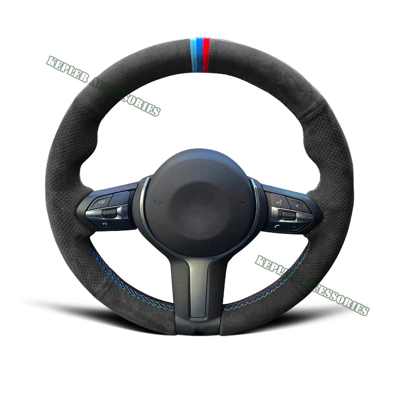 Alcantara Steering Wheel Cover Genuine Leather M Thread Car Accessoires For BMW M135i M140i M235i M240i X1 X2 X3 X4 X5 X6 F30 M3