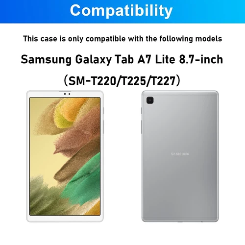 Imagen 2 del producto Funda para tableta Samsung Galaxy Tab A7 Lite de 8,7 pulgadas, funda con teclado para Samsung Galaxy Tab A7 Lite de 8,7 pulgadas SM-T220/T225/T227