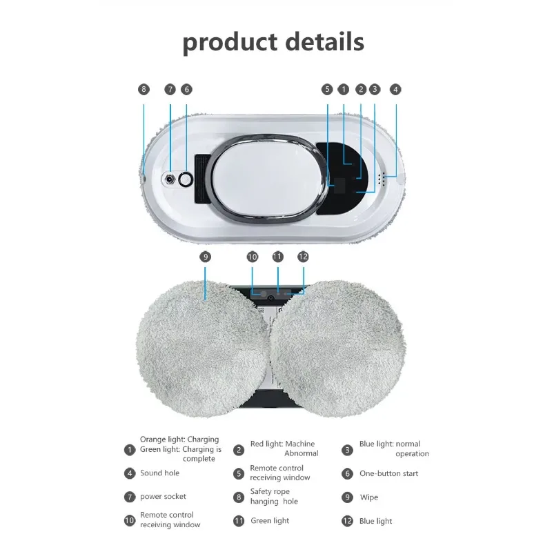 Huidi HCR-01 Smart Window Cleaning Автоматическая стиральная машина для стекол Прямая продажа с фабрики Прямая продажа Пылесос