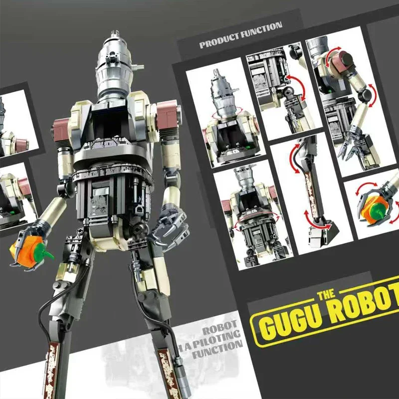 654 قطعة نموذج روبوت الرجعية اللبنات الجسيمات الصغيرة تجميعها MOC الطوب طفل لتقوم بها بنفسك لعبة تعليمية هدايا عيد الميلاد JD094 #5