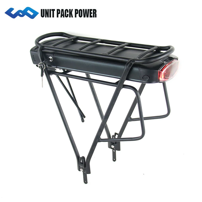 Rear Rack Ebike Battery 36V 19.2AH with Black Carrier 52V 15AH48V 14.4AH fit for 26\