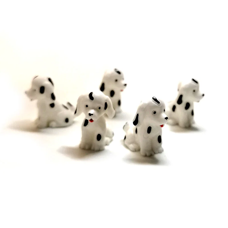 5/10pcs 3.5CM Mini Kawaii Spot Dog Puppy Figurine Party Decoration Miniature Fairy Garden Moss DIY Craft Accessories