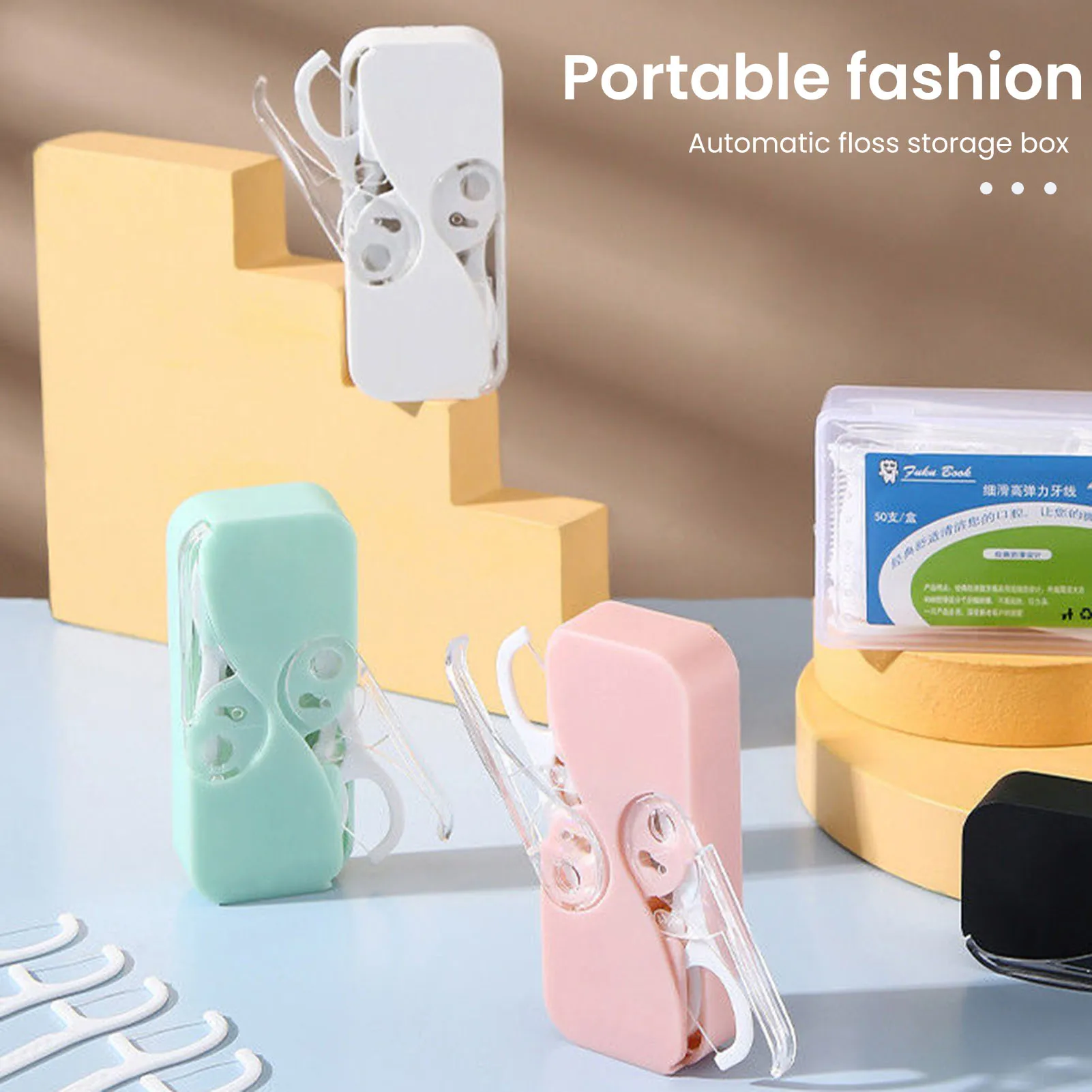 

Portable Dental Floss Storage Box Automatic Double Opening Dental Floss Organizer Box For Outdoor Camping Picnic BBQ Travel Use