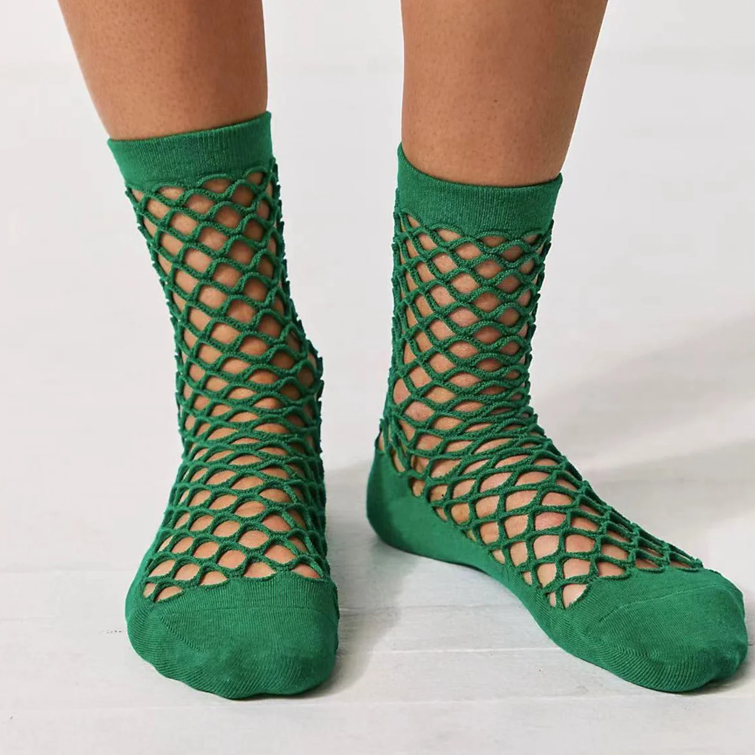 

Women Girls Summer New Hollow Breathable Fishnet Sock Ankle High Socks Mesh Lace Fish Net Short Socks