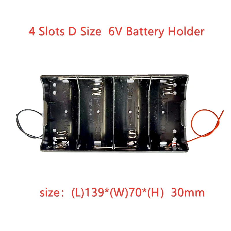 1 2 3 4 Slots D Size 1.5V 3V 4.5V 6V  Battery Holder Cell with Wires Durable Battery Holder Case Rechargeable Battery Case